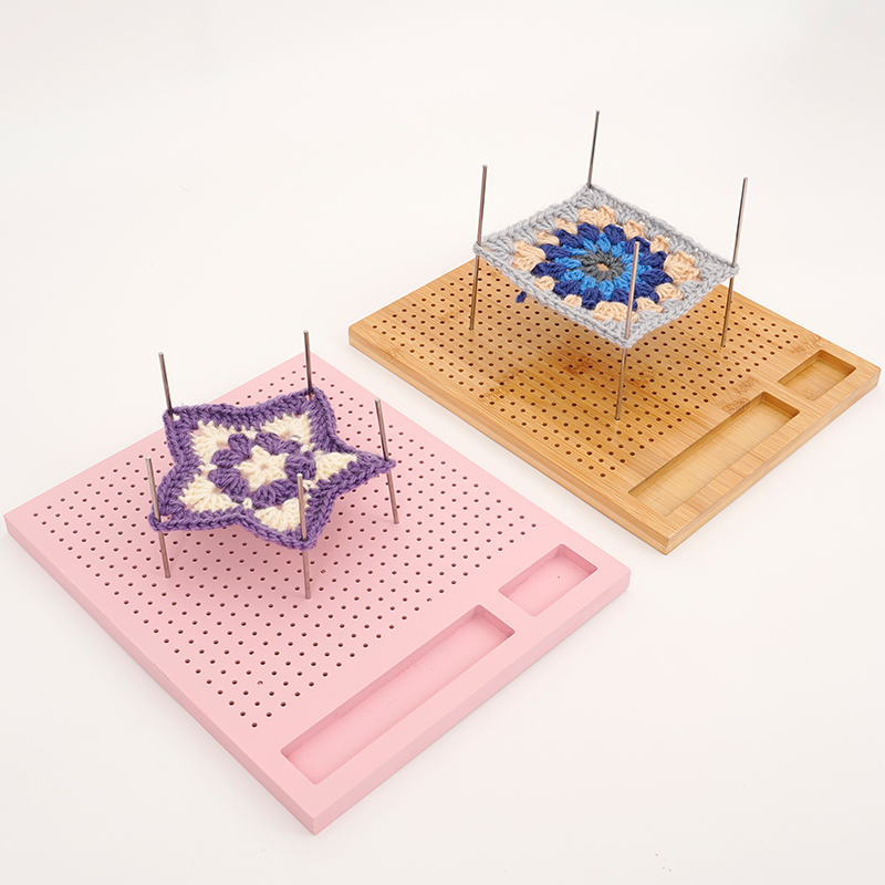 Woodworking Art - Crochet Blocking Board with Stainless Steel