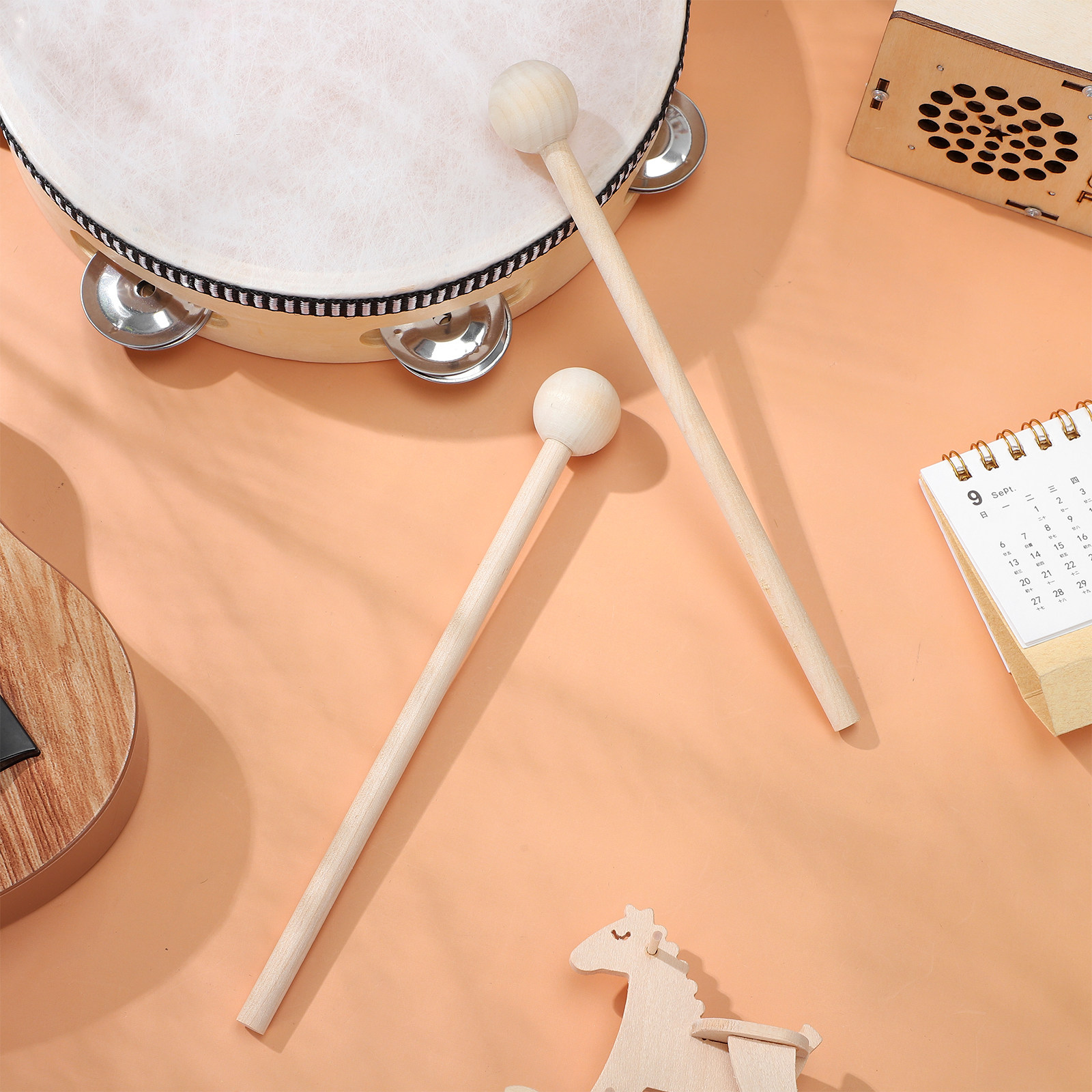 Woodworking Xylophone - 2Pcs Wooden Percussion Sticks Xylophone Mallets