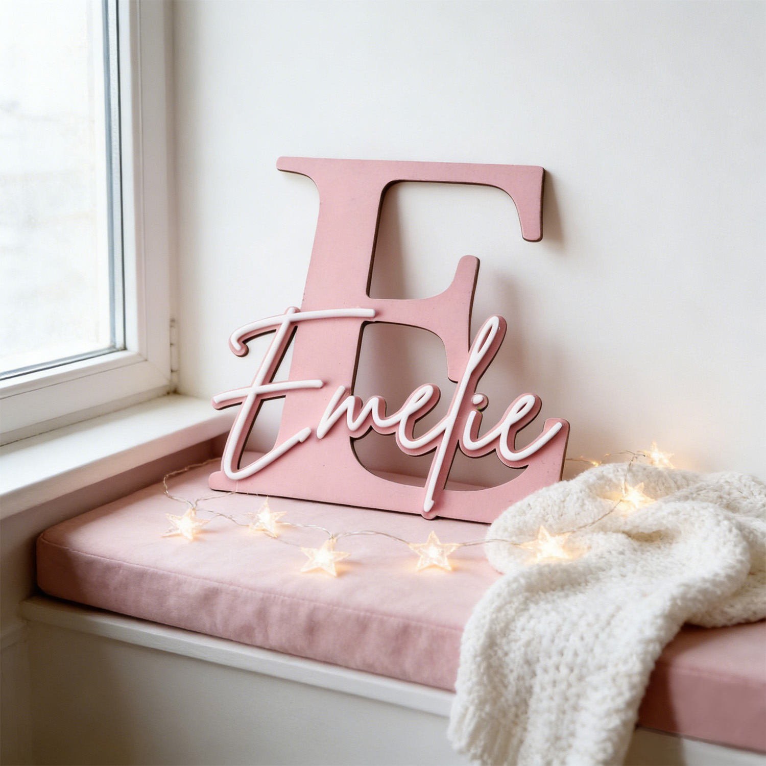 Woodworking Laser - 1pc Double-layer Wooden Name Decoration Plaque,
