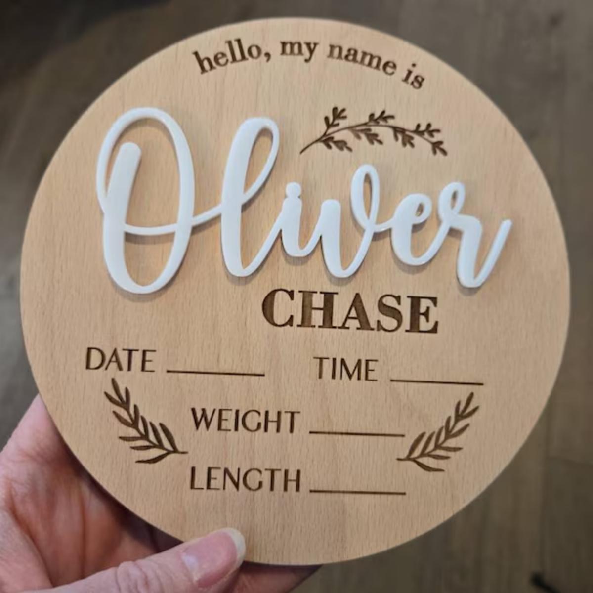 1Pc Custom Baby Announcement S - Woodworking Laser review and price