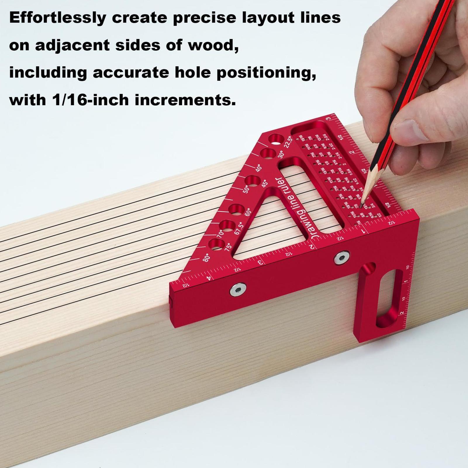Carpenter Square Hole Marking  - Woodworking Ruler review and price