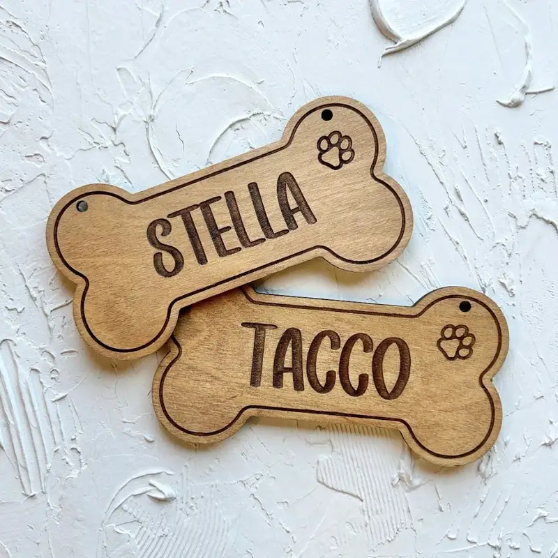 5PCS Custom Wooden Dog Tag - P - Woodworking Laser review and price