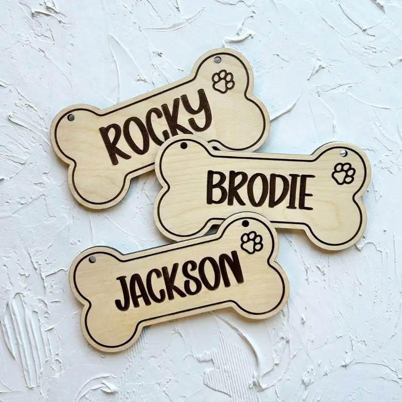 5PCS Custom Wooden Dog Tag - P - Woodworking Laser review and price