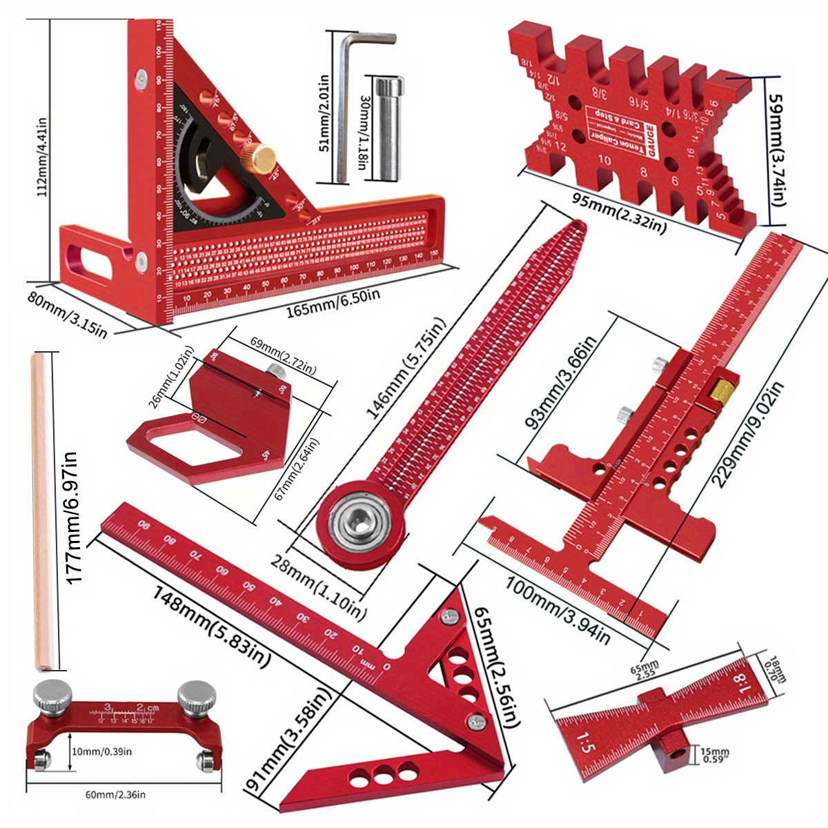 10-Piece Carpentry Measuring T - Woodworking Free Plans review and price