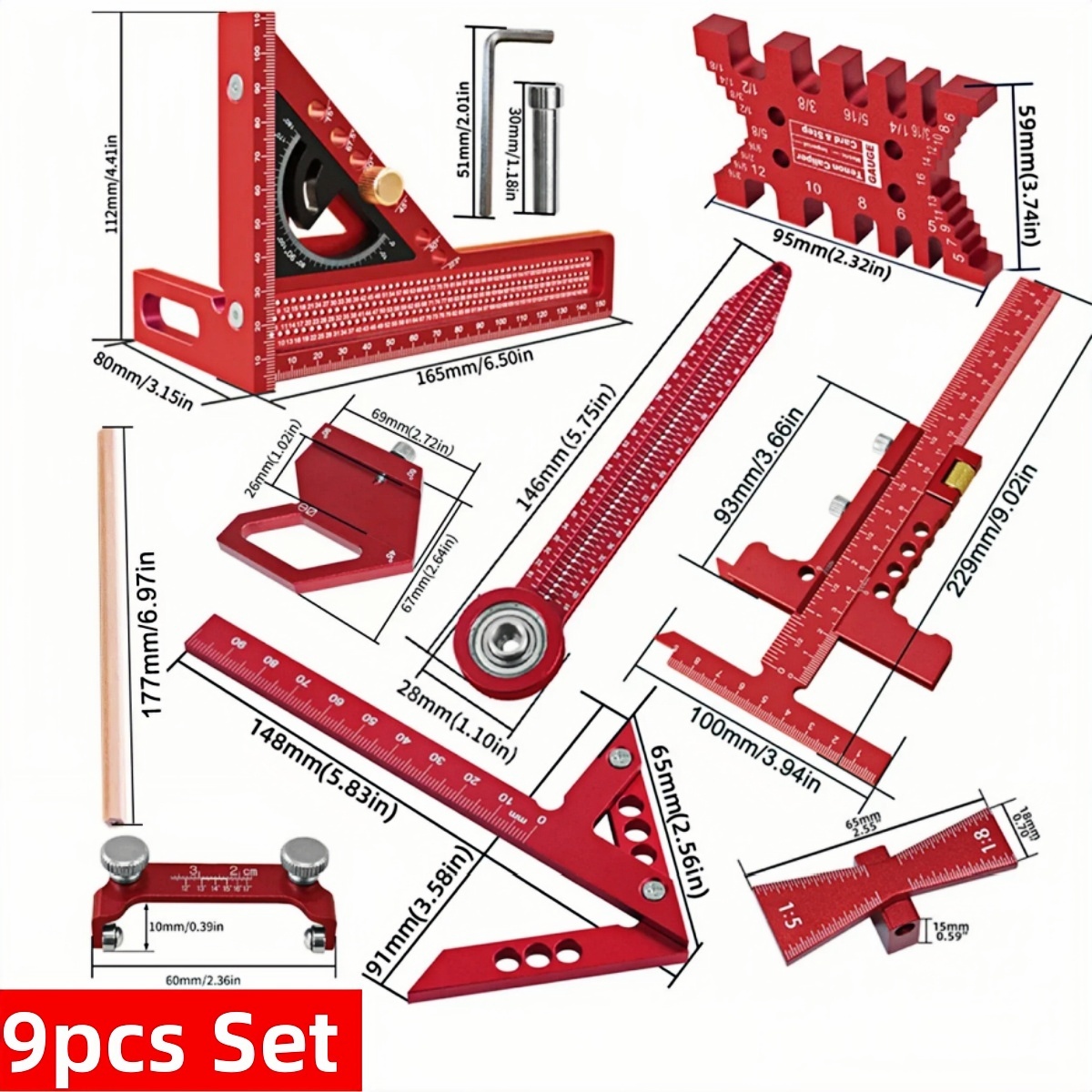 9pcs/10pcs Woodworking Measuri - Woodworking Free Plans review and price