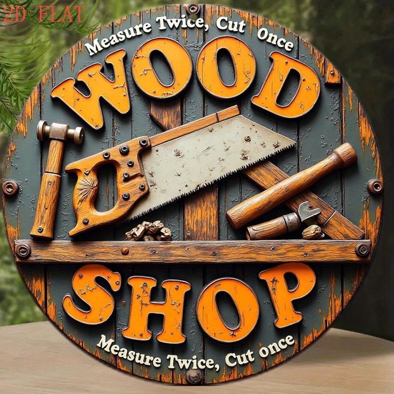 Vintage 2D 8 Inch Round Metal  - Woodworking Art review and price