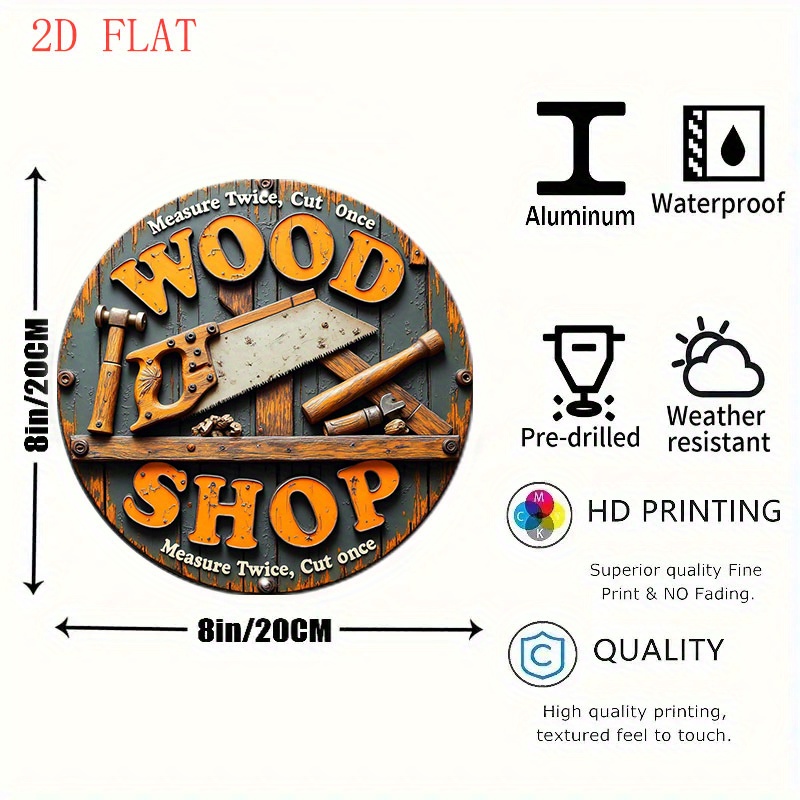 Vintage 2D 8 Inch Round Metal  - Woodworking Art review and price